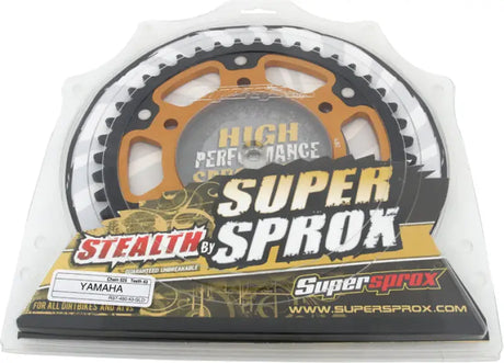 SuperSprox RST-480-43-GLD rear stealth sprocket for Yamaha in clear packaging