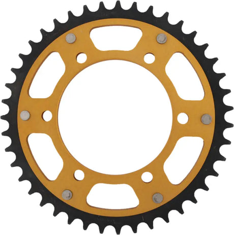 Gold and black motorcycle sprocket RST-480-43-GLD rear stealth sprocket for Suzuki/Yamaha