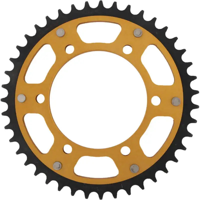 Gold and black motorcycle sprocket RST-480-43-GLD rear stealth sprocket for Suzuki/Yamaha