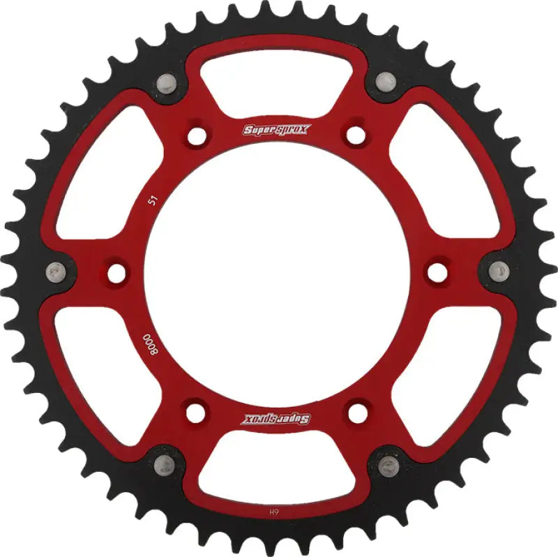 SUPERSPROX RST-8000-51-RED Rear Stealth Sprocket Alu/Stl 51t 520 Red Beta