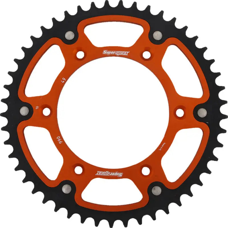 SUPERSPROX RST-990-49-ORG Rear Stealth Sprocket Alu/Stl 49t 520 Org Husq/Ktm