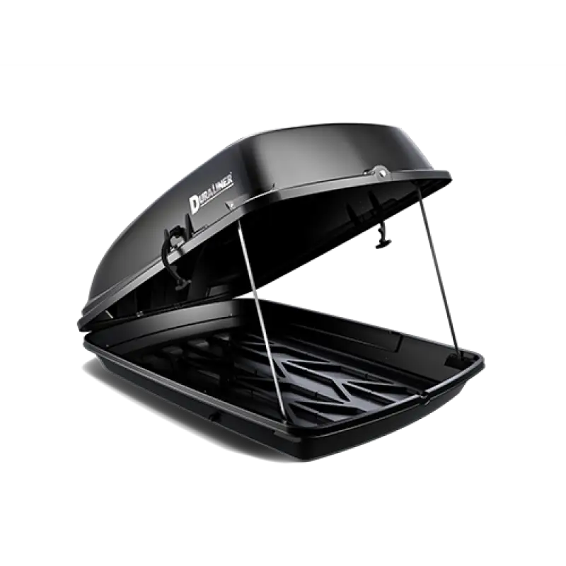 RT20D Penda Rooftop Cargo Box Carrier with open lid showing spacious interior and durable materials.