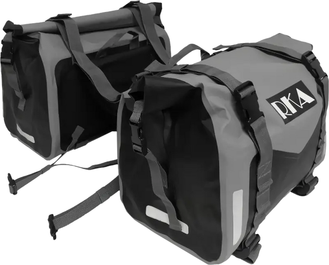Rugged Motorcycle Saddlebags 60l Black/Gray Pair - RKA