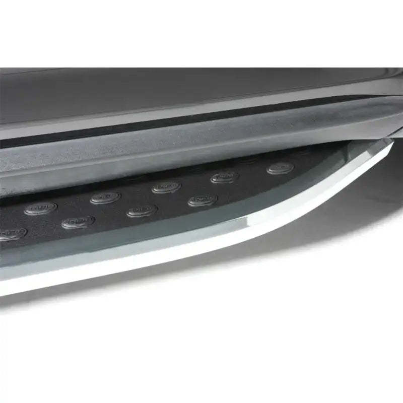 Running Board Powder Coated; Black With Chrome Trim; Aluminum; Unlighted; Requires Mounting Kit Depending