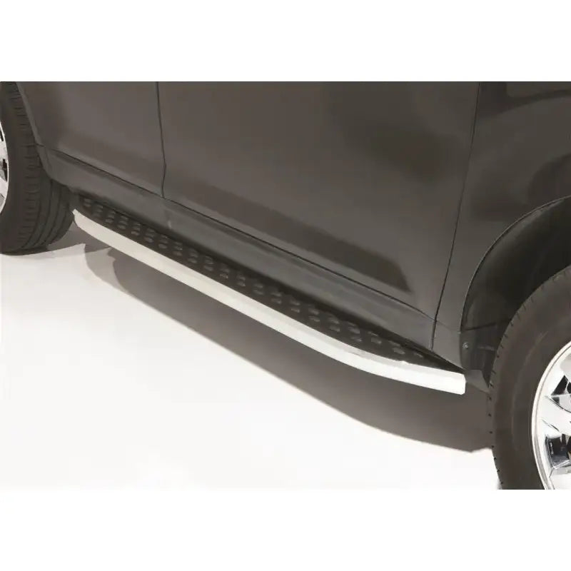 Running Board Powder Coated; Black With Chrome Trim; Aluminum; Unlighted; Requires Mounting Kit Depending