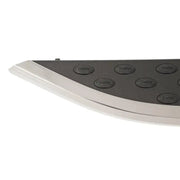Running Board Powder Coated; Black With Chrome Trim; Aluminum; Unlighted; Requires Mounting Kit Depending