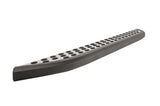 Black and silver powder coated running board with black trim for truck setup