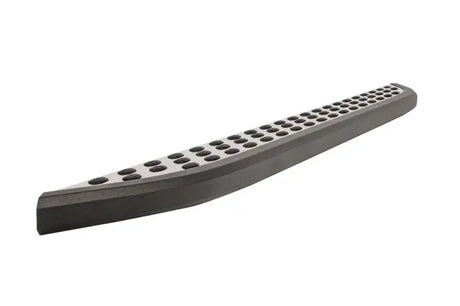 Black and silver powder coated running board with black trim for truck setup