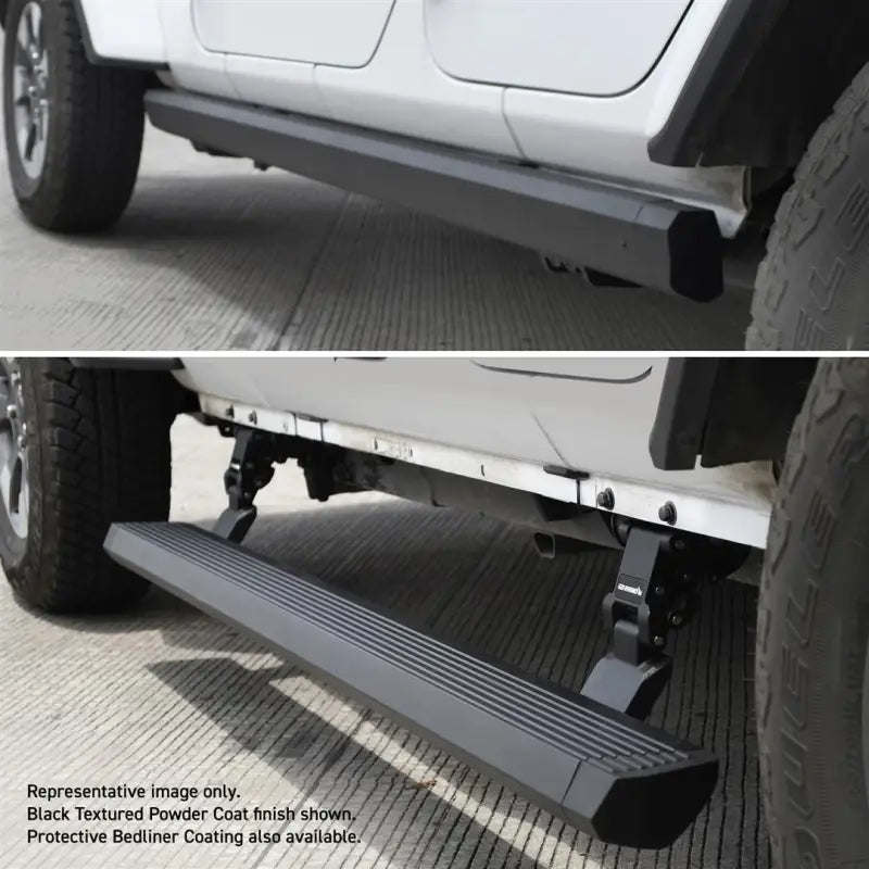 Running Board Protective Bedliner Coating; Black; Aluminum; Lighted; Rocker Panel Mount - Truck & Automotive