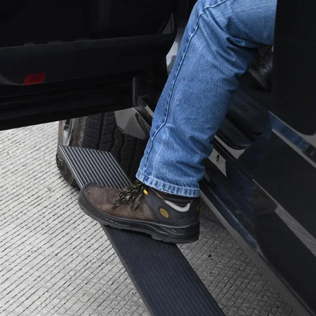 Running Board Textured Black; Aluminum; Lighted; Rocker Panel Mount - Truck & Automotive