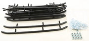 Stack of black snowmobile wear bar runners with bolts and nuts for RUP-1125-20 standard wear bar