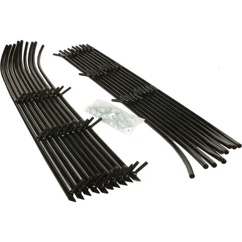 Black plastic tubing with metal stakes and hardware for RUP-1225-20 standard wear bar runners