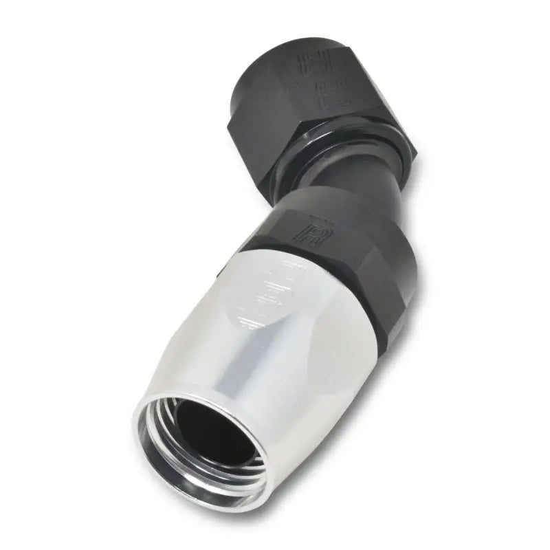 Russell 610113 Russell Performance -10 AN Black/Silver 45 Degree Full Flow Hose End - 610113