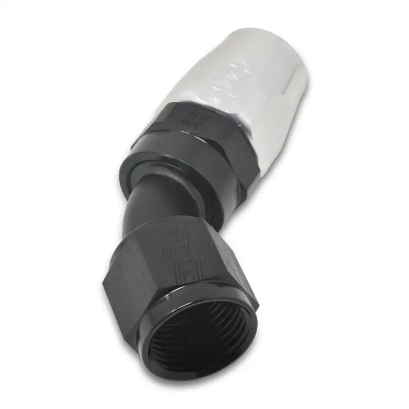 Russell Performance -10 AN Black/Silver 45 Degree Full Flow Hose End - 610113