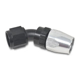 Russell Performance -10 AN Black/Silver 45 Degree Full Flow Hose End - 610113
