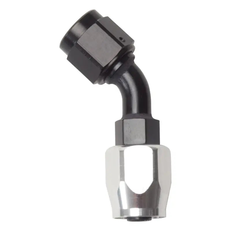 Russell 610113 Russell Performance -10 AN Black/Silver 45 Degree Full Flow Hose End - 610113