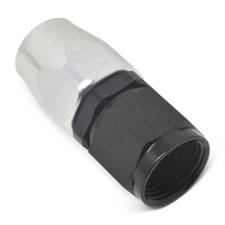 Russell Performance -10 AN Black/Silver Straight Full Flow Hose End - 610043