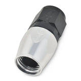 Russell Performance -10 AN Black/Silver Straight Full Flow Hose End - 610043