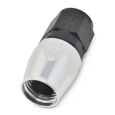 Russell Performance -10 AN Black/Silver Straight Full Flow Hose End - 610043