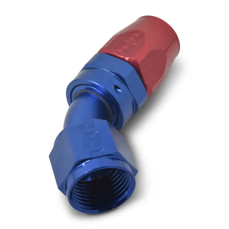Russell Performance -10 AN Red/Blue 45 Degree Full Flow Hose End - 610110