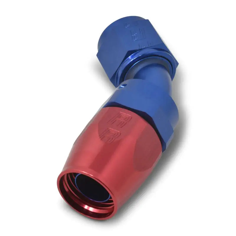 Russell Performance -10 AN Red/Blue 45 Degree Full Flow Hose End - 610110