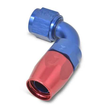 Russell Performance -10 AN Red/Blue 90 Degree Full Flow Hose End - 610180