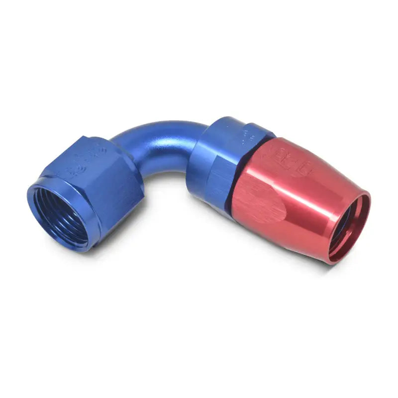 Russell Performance -10 AN Red/Blue 90 Degree Full Flow Hose End - 610180