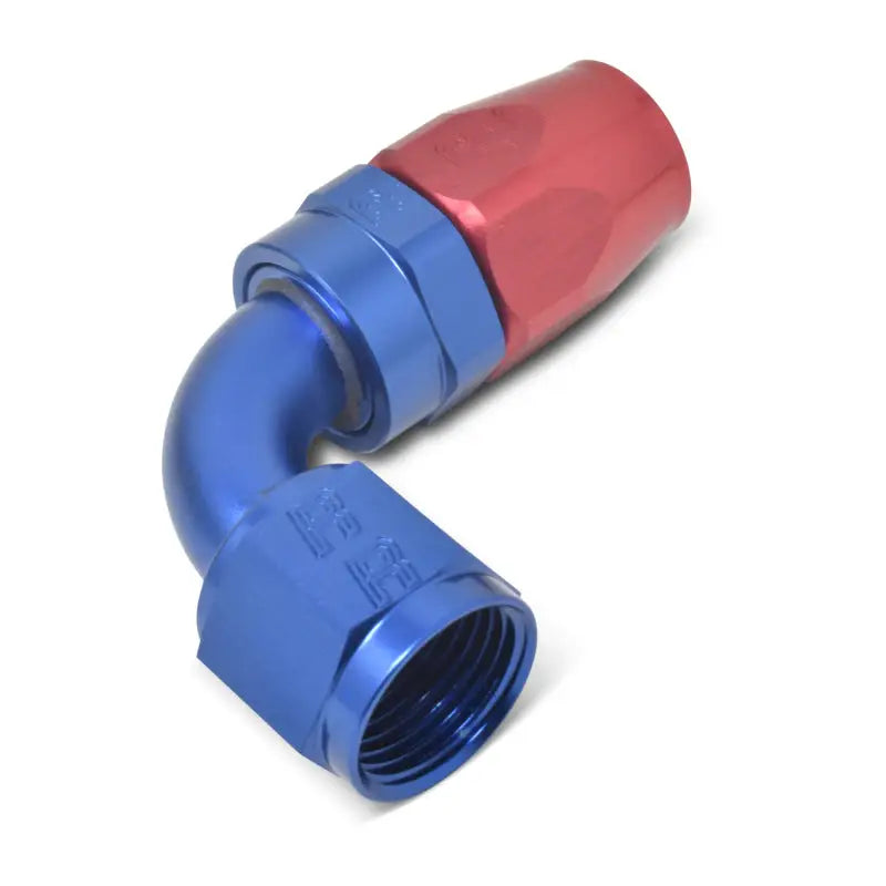 Russell Performance -10 AN Red/Blue 90 Degree Full Flow Hose End - 610180