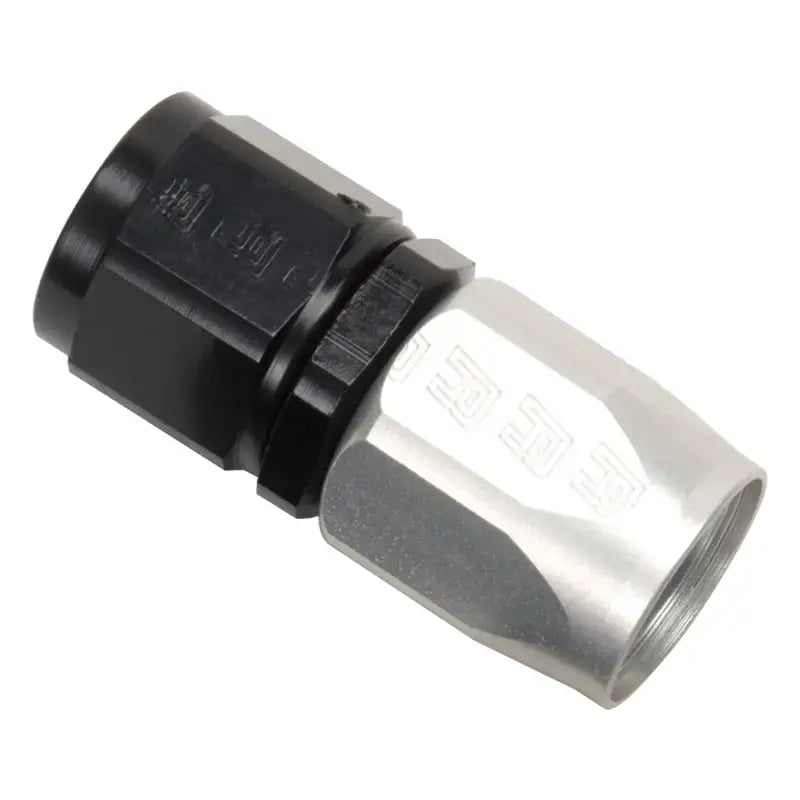 Russell Performance -6 AN Black/Silver Straight Full Flow Hose End - 610023