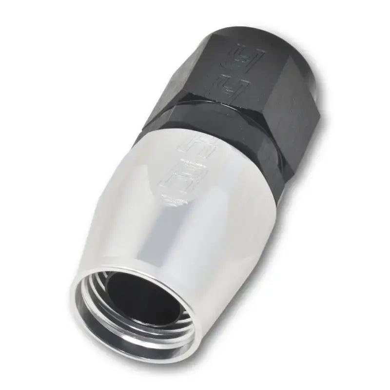 Russell Performance -6 AN Black/Silver Straight Full Flow Hose End - 610023