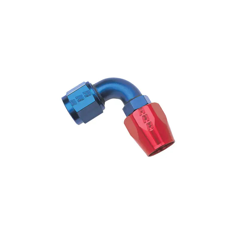 Russell Performance -8 AN Red/Blue 90 Degree Full Flow Hose End - 610170