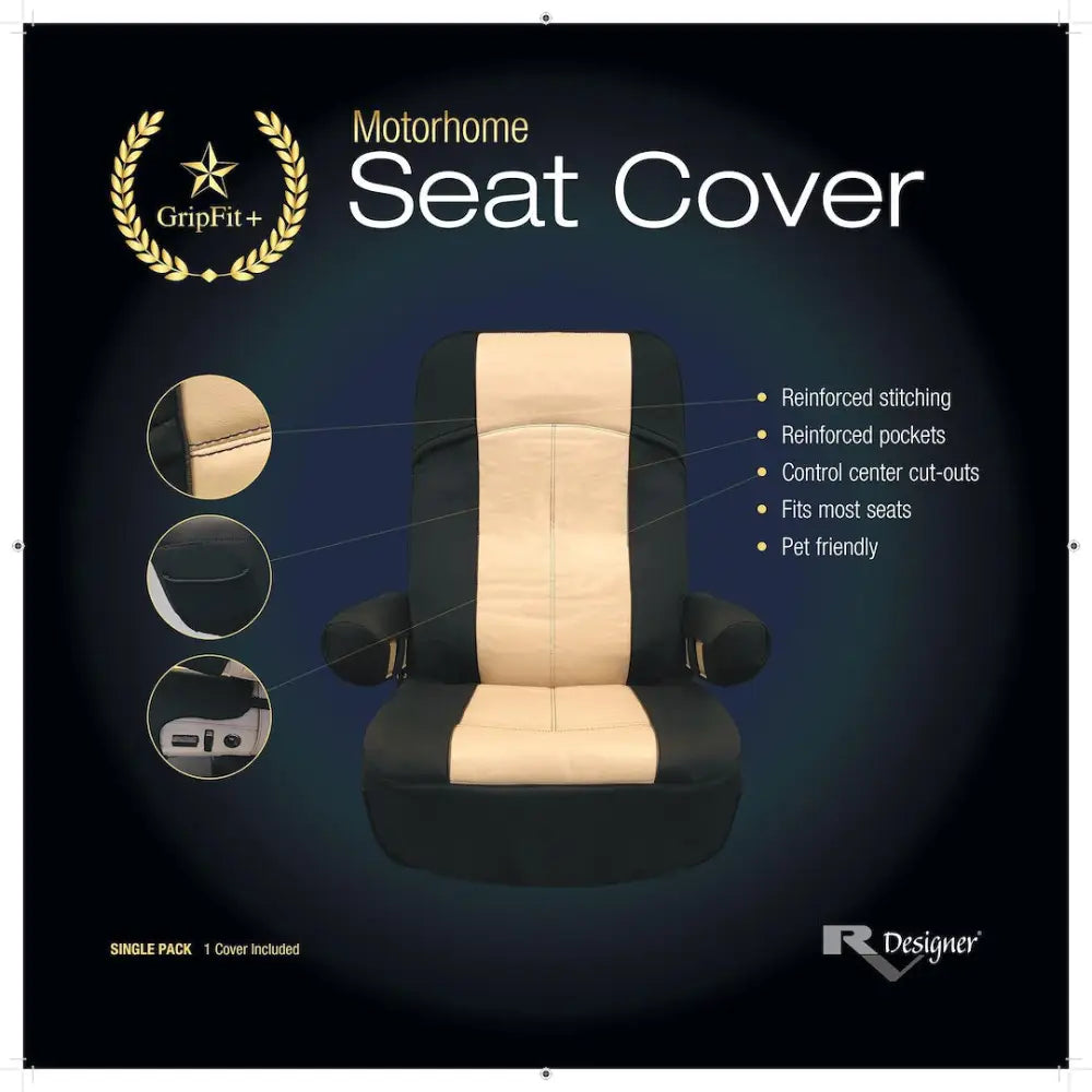 RV Designer Control Center Cut-Outs Seat Cover C893 - Cover-Gripfit Single PK