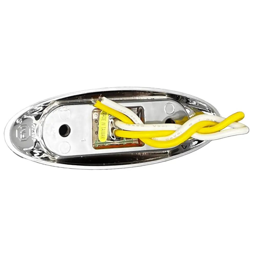 RV Designer Meets DOT Lighting Requirements Trailer Light L931 - Chrome Amber Oblong Bezel Led MA