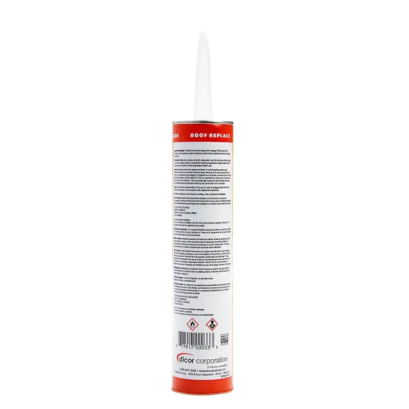 Caulk tube with nozzle for Dicor 501LSW self-leveling lap sealant in RVs