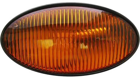 Oval amber lens with black frame on RVPL5AB Optronics Porch black base