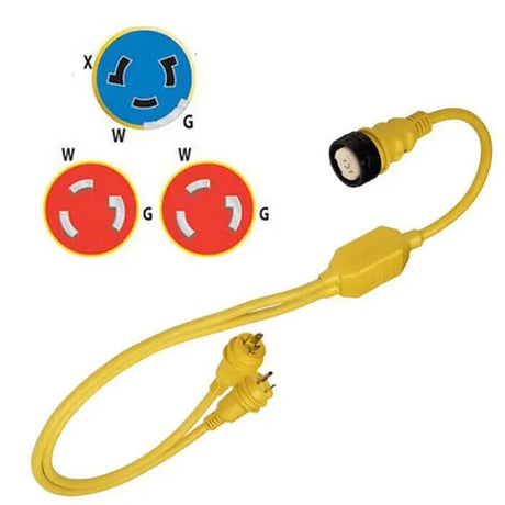 RY504-2-30 Marinco Reverse Y (2)30A Male To 50A Female - Power Cord Adapter