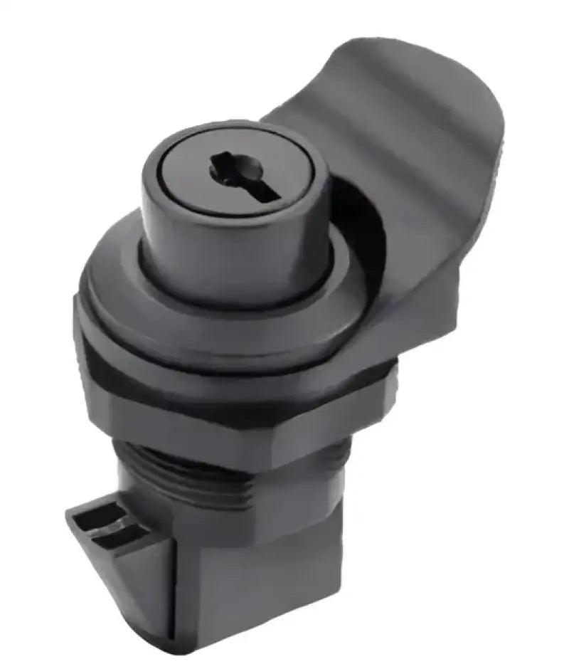 S-0232C Whitecap Black Glove Box Latch (Locking), durable and sleek locking mechanism for boats and RVs, easy installation and reliable performance.