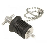 S-0289C Whitecap 1’ A1 Screw Type W/ 8’ Chain - Boat Drain Plug