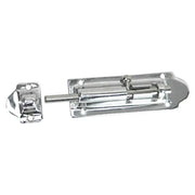 S-0586C Whitecap C.P. Brass Barrel Bolt 4" for securing doors, windows, and cabinets, high-quality corrosion-resistant brass hardware.