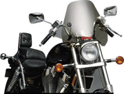 Compact and streamlined S-06 Spitfire windshield with smoke tint and black hardware for 7/8" & 1" handlebars, ideal for RV, automotive, powersports, off-road, marine, exterior, truck accessories, interior, truck bed, RV parts, Powersports, Exterior, Exterior Parts & Accessories, AVADA - Best Sellers