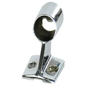 S-1487C Whitecap C.P. Zamac 60O Fwd Handrail Stanchion - Durable, corrosion-resistant, sleek whitecap finish for enhanced deck or staircase safety and style.