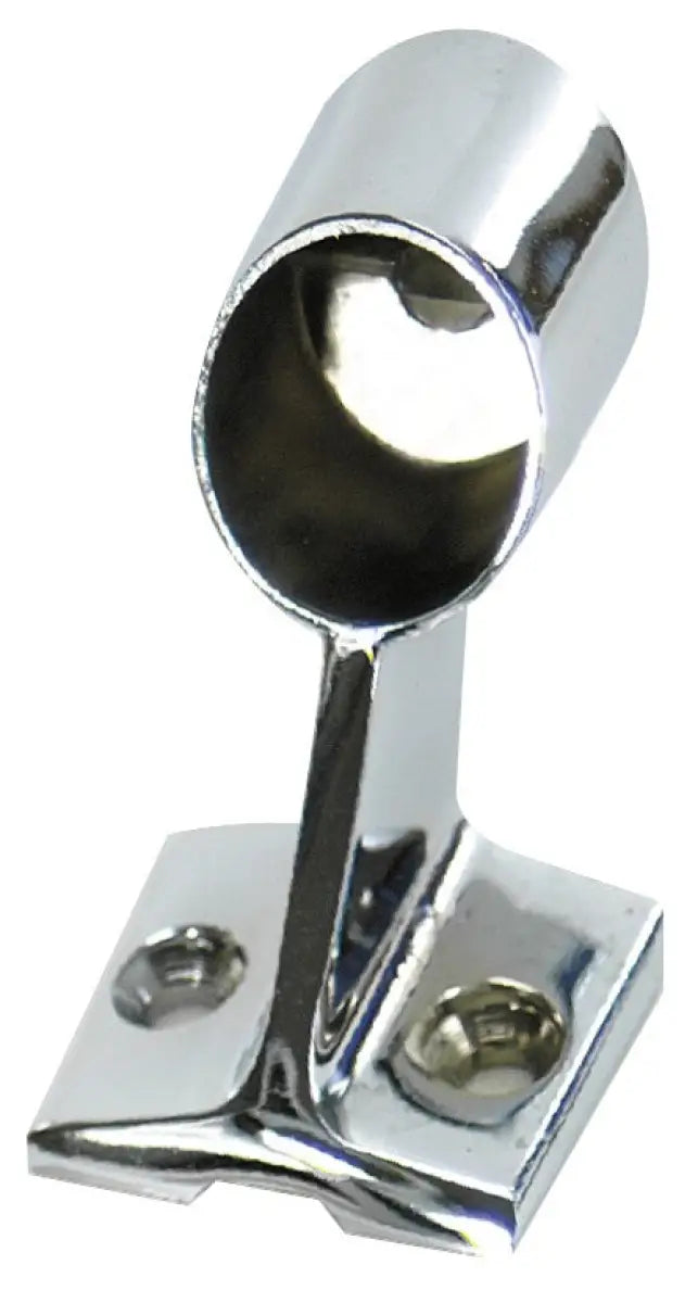 S-1487C Whitecap C.P. Zamac 60O Fwd Handrail Stanchion - Durable, corrosion-resistant, sleek whitecap finish for enhanced deck or staircase safety and style.