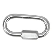 S-1551P Whitecap 3/16 Z.P. Steel Quick Link in zinc-plated steel, showcasing oval shape and threaded closure. Perfect for secure rigging and outdoor use.