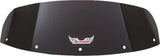 Dark tinted S-192-6DS motorcycle windshield with logo and mounting holes for replacement