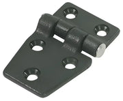 Black nylon shortsided door hinge, 2-inch, Whitecap S-3032C, durable marine hardware for boat cabinets and doors.