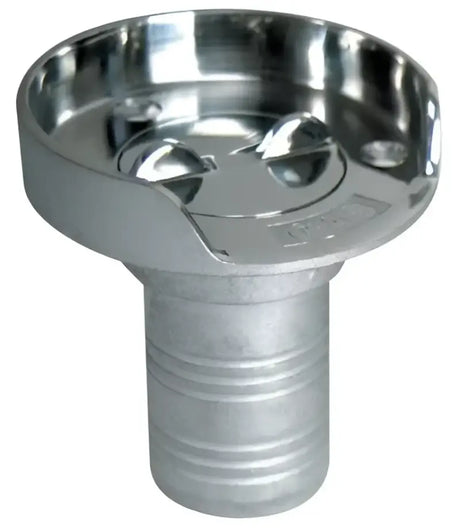 S-7021C Whitecap C.P. Zamac 1-1/2" Hose Deck Fill, marine deck fill, durable Zamac, corrosion-resistant, screw-on cap, secure fastening, wide compatibility, functional design, suitable for boat owners.
