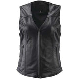River Road Plains Leather Vest Black Womens - 2XL - 094416