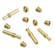 S&S Cycle .0295in - .033in High Range Jet Kit, brass components laid out, precision-made for optimal performance.