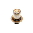 Cylindrical metal muffler insert cap with heat discoloration for Power Tune XTO Muffler Insert