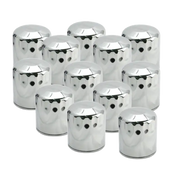 S&S Cycle 99-18 BT/2017+ M8/X-Wedge Chrome Oil Filter - 12 Pack, stylish chrome finish designed for motorcycles, pack of 12 for multiple oil changes.